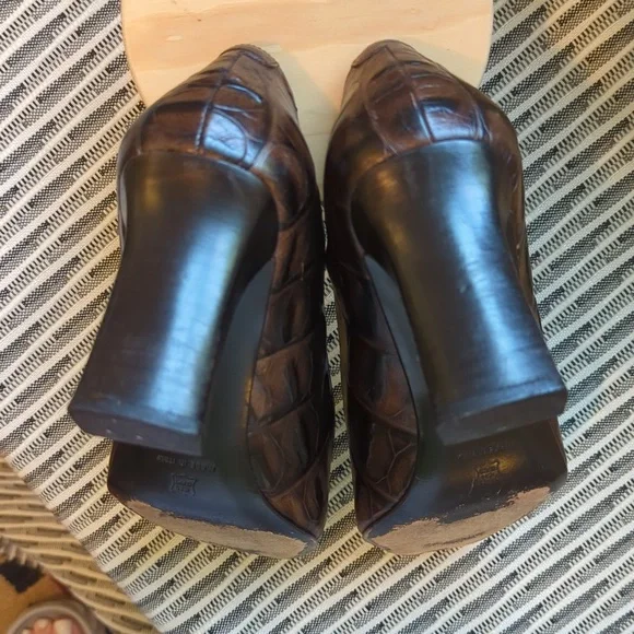 Via Spiga Croc Embossed 3" Heels - Picture 5 of 9